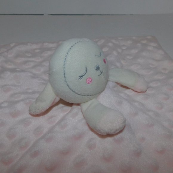 Kidget Pink White Baby Sheep lamb Plush Security Blanket Baby Lovey Nunu - Picture 4 of 5